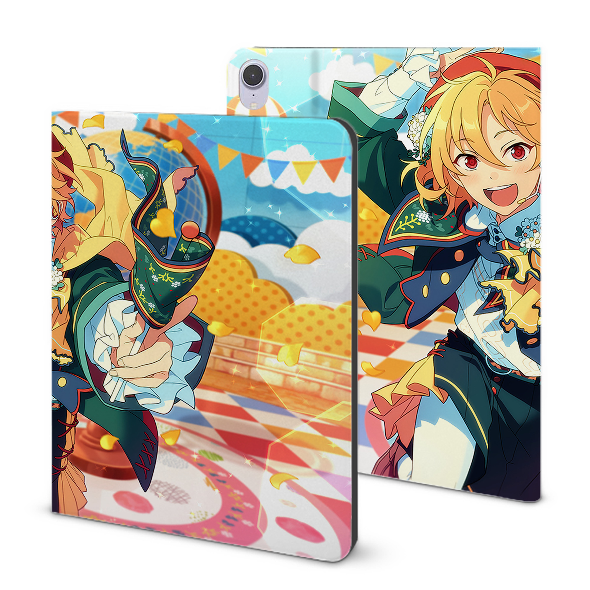 （画像用） あんさんぶるスターズ! Ensemble Stars IPad ケース ブック型 PUレザー TPU 耐衝撃 軽量 薄型 ペン収納なし 全面保護 IPad 各モデル対応